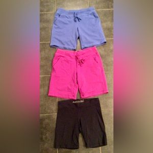 Set of 3 Cotton Shorts Blue-Pink-Navy - Small US 4-6